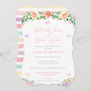 Butterfly Kisses & Baby Wishes Summer Baby Shower Invitation