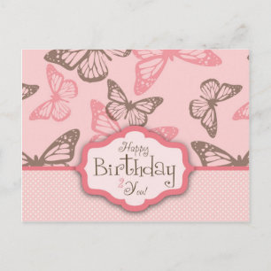 Butterfly Kisses Birthday Postcard II