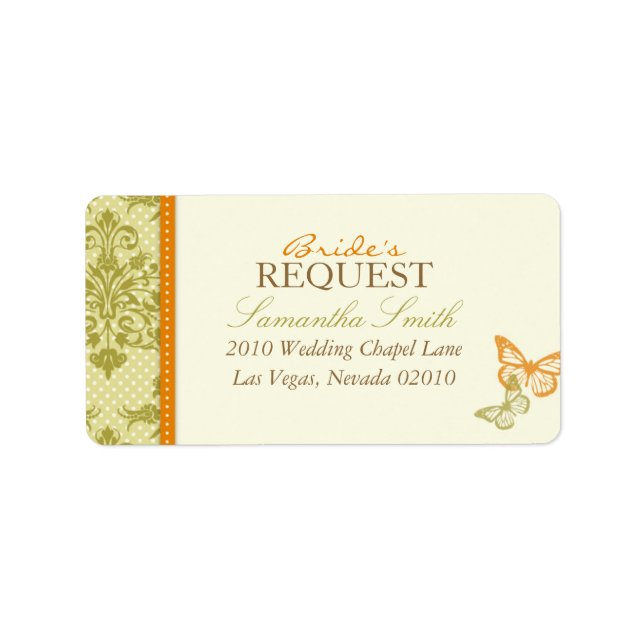 Butterfly Kisses Charming Address Label (Front)