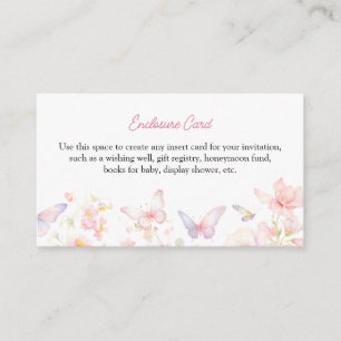 Butterfly Kisses Custom Text Enclosure Card