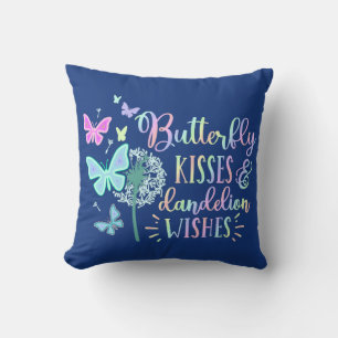 Butterfly Kisses Dandelion Wishes Cute Customised Cushion