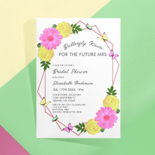 Butterfly Kisses For The Future Mrs. Bridal Shower Invitation
