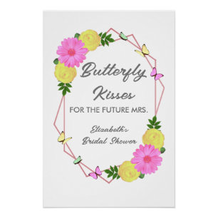 Butterfly Kisses For The Future Mrs. Bridal Shower Poster