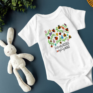 Butterfly Kisses, Ladybug Hugs Baby Bodysuit
