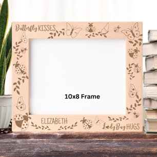 Butterfly Kisses, Ladybug Hugs Personalised 10x8 Etched Frames
