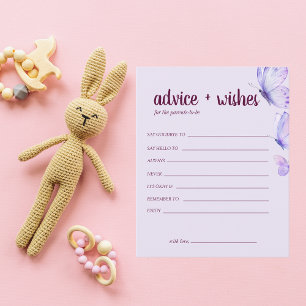 Butterfly Kisses New Parents Advice Card   Purple