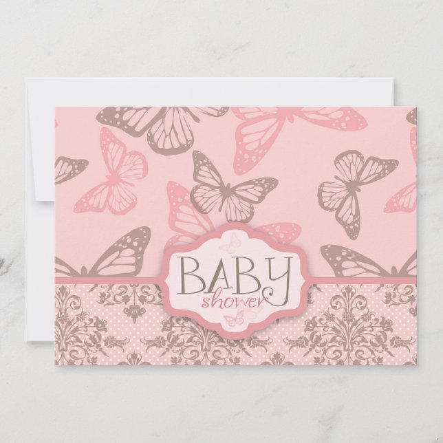 Butterfly Kisses Petal Invitation Card (Front)