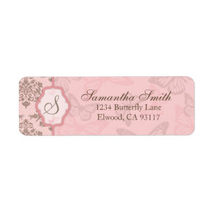 Butterfly Kisses Petal Return Label Return Address Label