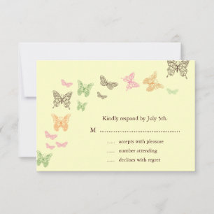 Butterfly Kisses RSVP yellow Card