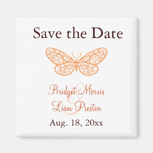 Butterfly Kisses Save the Date Magnet