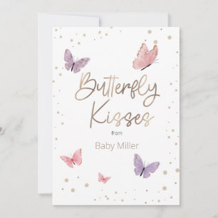 Butterfly Kisses Thank You  Card
