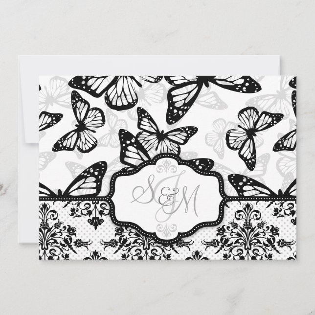 Butterfly Kisses Wedding Invitation Card_DrMullins (Front)