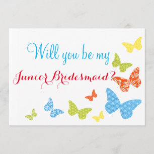Butterfly Kisses Will You Be Junior Bridesmaid Invitation