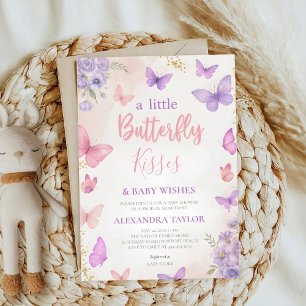Butterfly Kisses Wishes elegant classy stylish Invitation