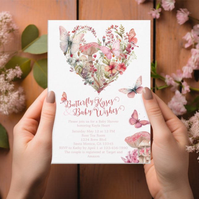 Butterfly Kisses Woodland Baby Shower Invitation (Creator Uploaded)