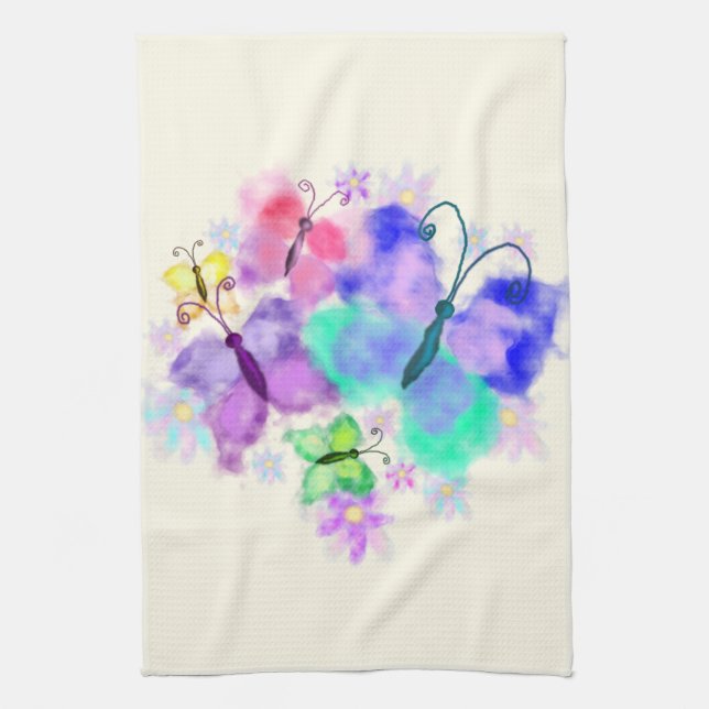 Butterfly Kitchen Towel Painting (Vertical)