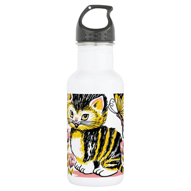 Butterfly & Kitten 532 Ml Water Bottle (Front)