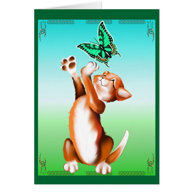 Butterfly Kitten Card (Front)