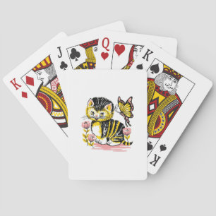 Butterfly & Kitten Playing Cards