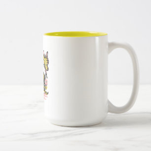 Butterfly & Kitten Two-Tone Coffee Mug