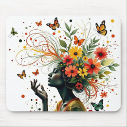 Butterfly lady art mousepad