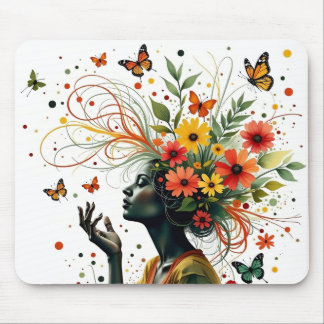 Butterfly lady art mousepad