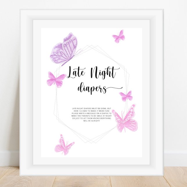 Butterfly Late night diapers game  Poster (Creator Uploaded)