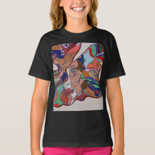 Butterfly Leaf Portrait Black T-Shirt