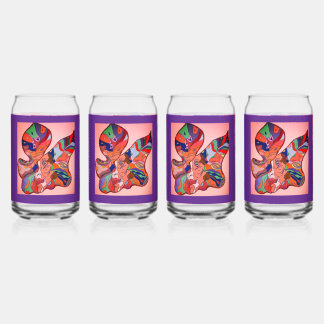 Butterfly Leaf Portrait Can Glass