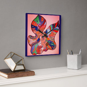 Butterfly Leaf Portrait Clock