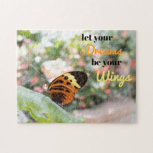 Butterfly "Let your dreams" Quote Jigsaw Puzzle