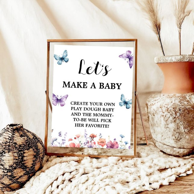 Butterfly let's make a Baby Baby Shower Game sign (Creator Uploaded)