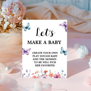 Butterfly let's make a Baby Baby Shower Game sign
