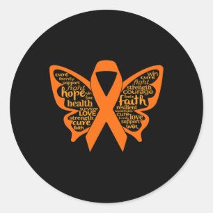 Butterfly Leukaemia Awareness Classic Round Sticker