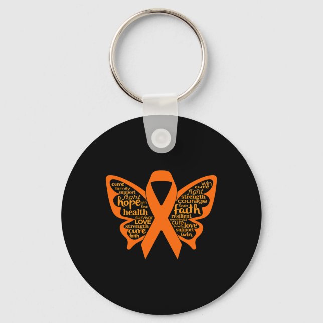 Butterfly Leukaemia Awareness  Key Ring (Front)