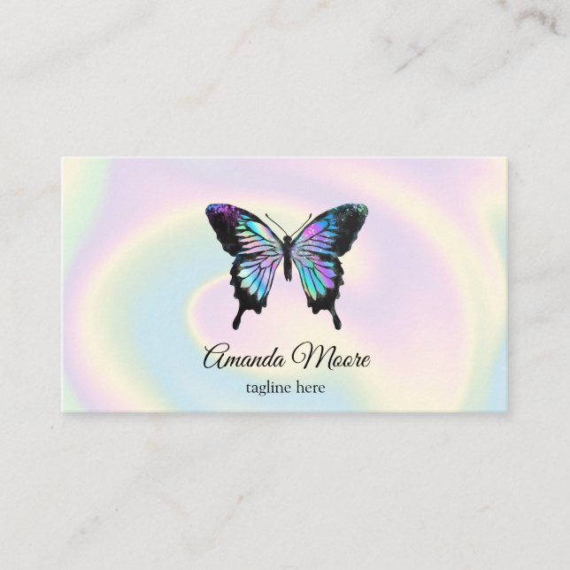 butterfly life beauty salon nail salon makeup busi business card (Front)