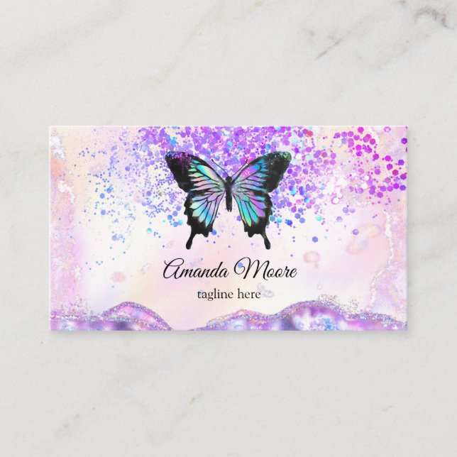 butterfly life beauty salon nail salon makeup busi business card (Front)