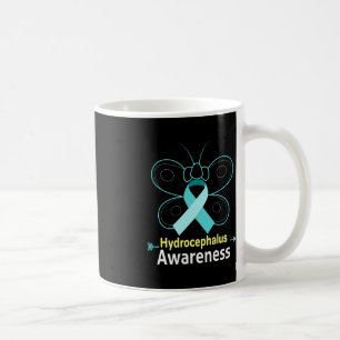 Butterfly Light Blue Ribbon Hydrocephalus Awarenes Coffee Mug
