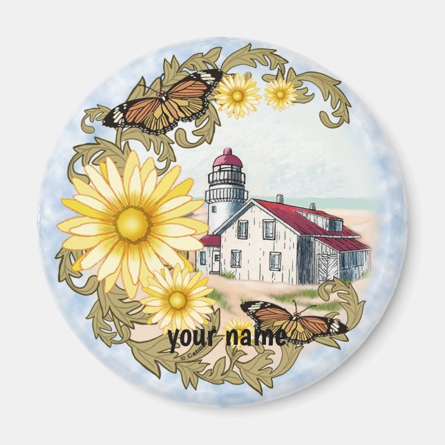 Butterfly Lighthouse  magnet  (Front)