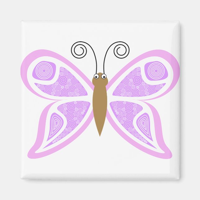 Butterfly Lilac Abstract Magnet (Front)