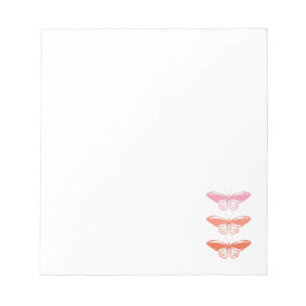 Butterfly Line Art Drawing in Pink and Orange Notepad