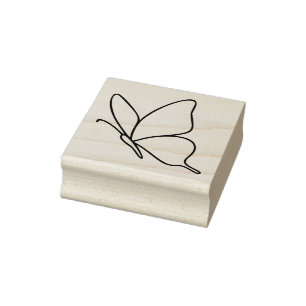 Butterfly Line Art – Insect Illustration Rubber Stamp