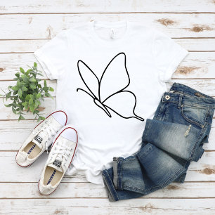 Butterfly Line Art – Insect Illustration Unisex T-Shirt