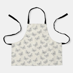 Butterfly Line Art Pattern Apron