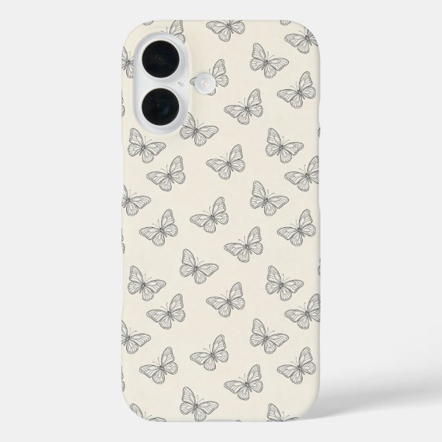 Butterfly Line Art Pattern Case-Mate iPhone Case (Back)