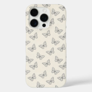 Butterfly Line Art Pattern iPhone 16 Pro Case