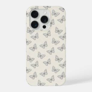 Butterfly Line Art Pattern iPhone 15 Pro Case