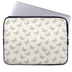 Butterfly Line Art Pattern Laptop Sleeve