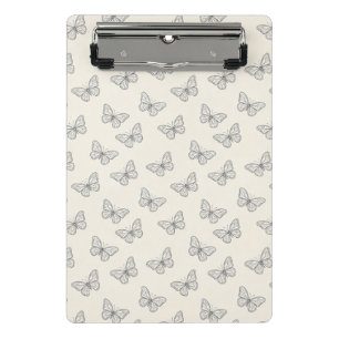 Butterfly Line Art Pattern Mini Clipboard