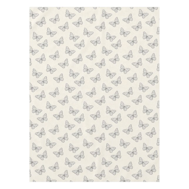 Butterfly Line Art Pattern Tablecloth (Front)